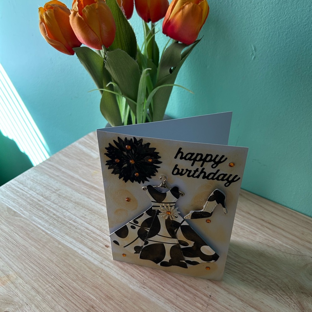 Elegant Black and White Birthday Card